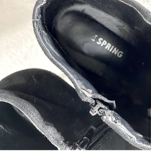 Call It Spring Black Ankle Boots With Gold Trim 8 - Picture 7 of 15